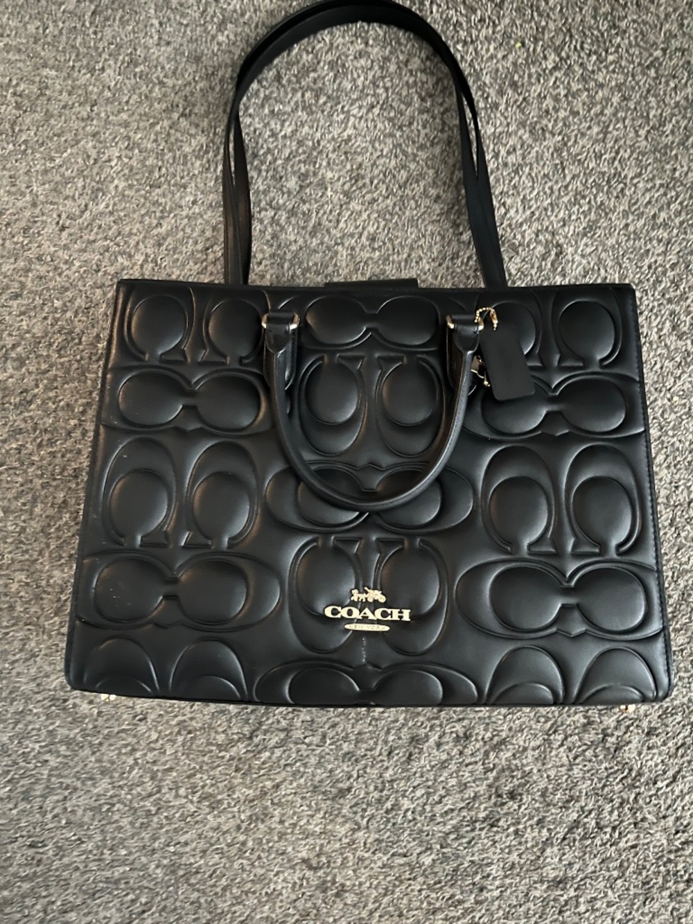 NWT : COACH outlet LARGE MAGGIE BLACK TOTE - Picture 3 of 6